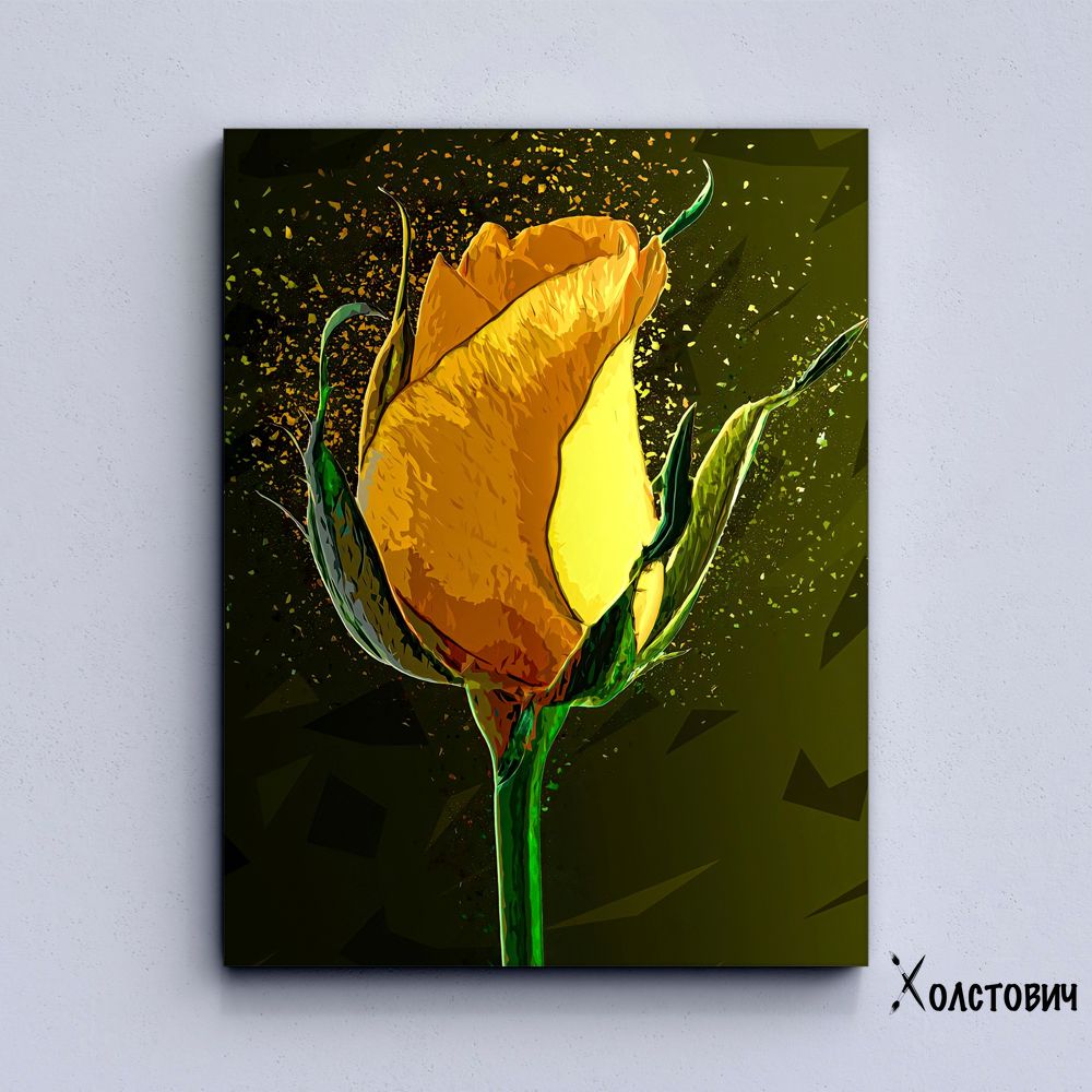 Картина Colored yellow rose