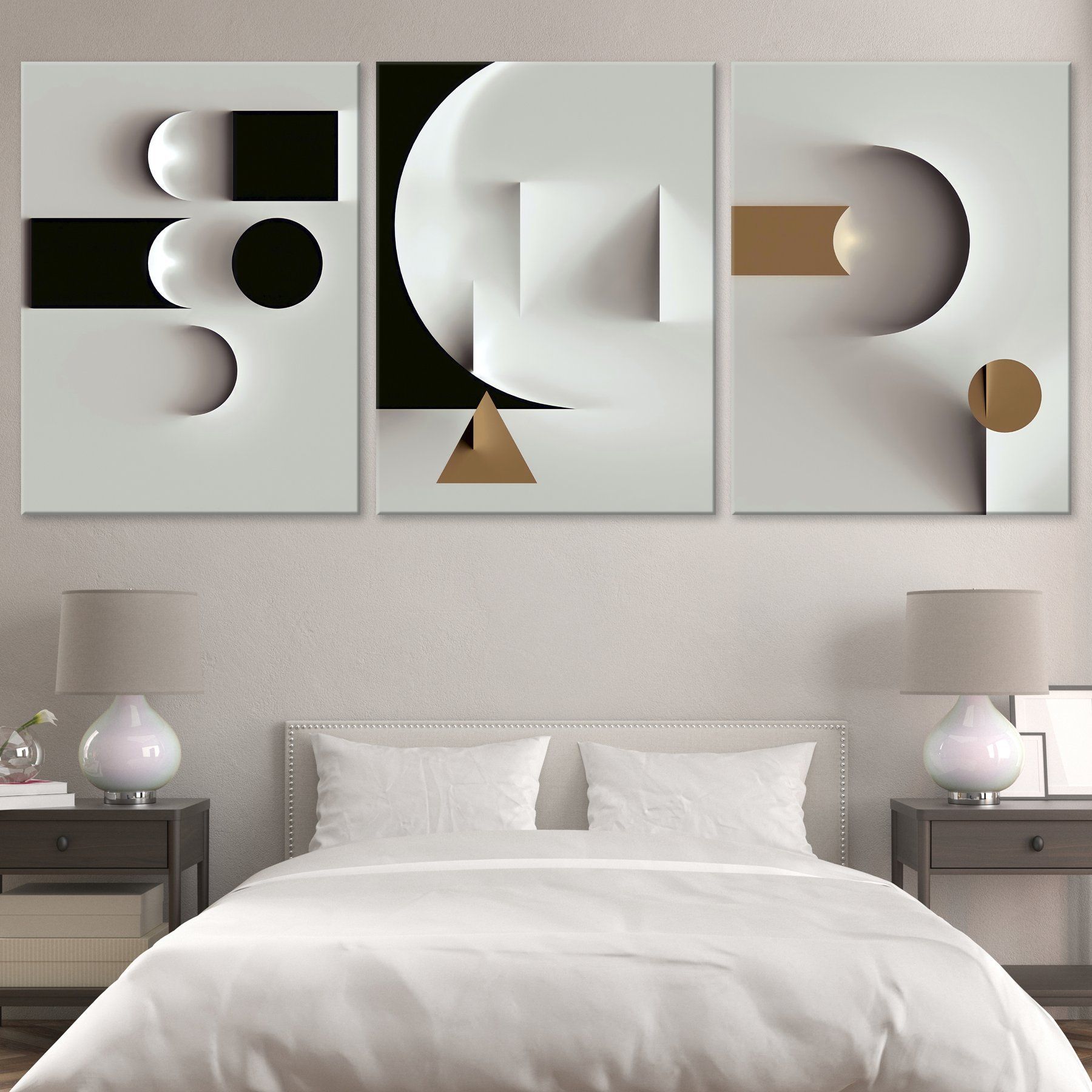Модульная Картина Modern Black White Abstract