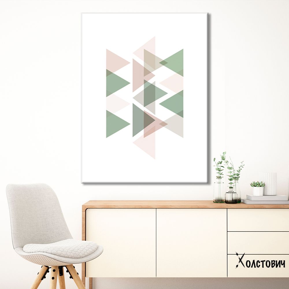 Картина Pastel triangles green