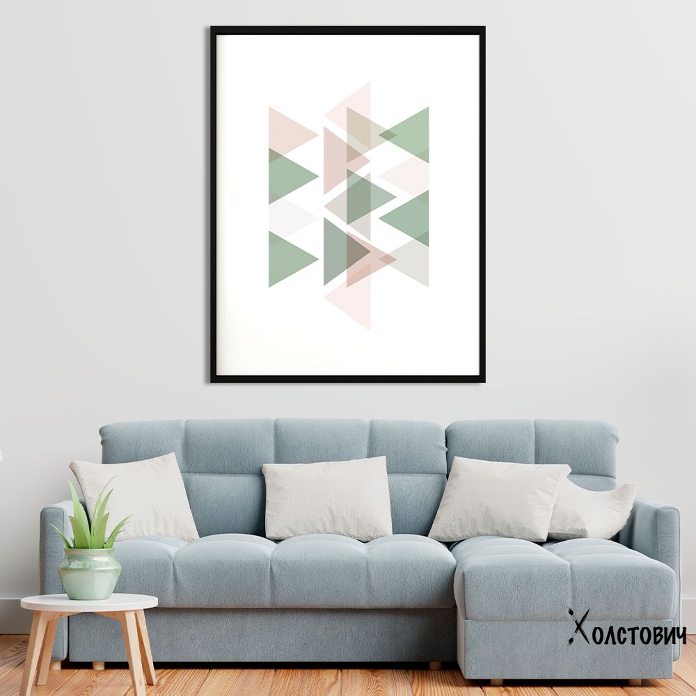 Картина Pastel triangles green