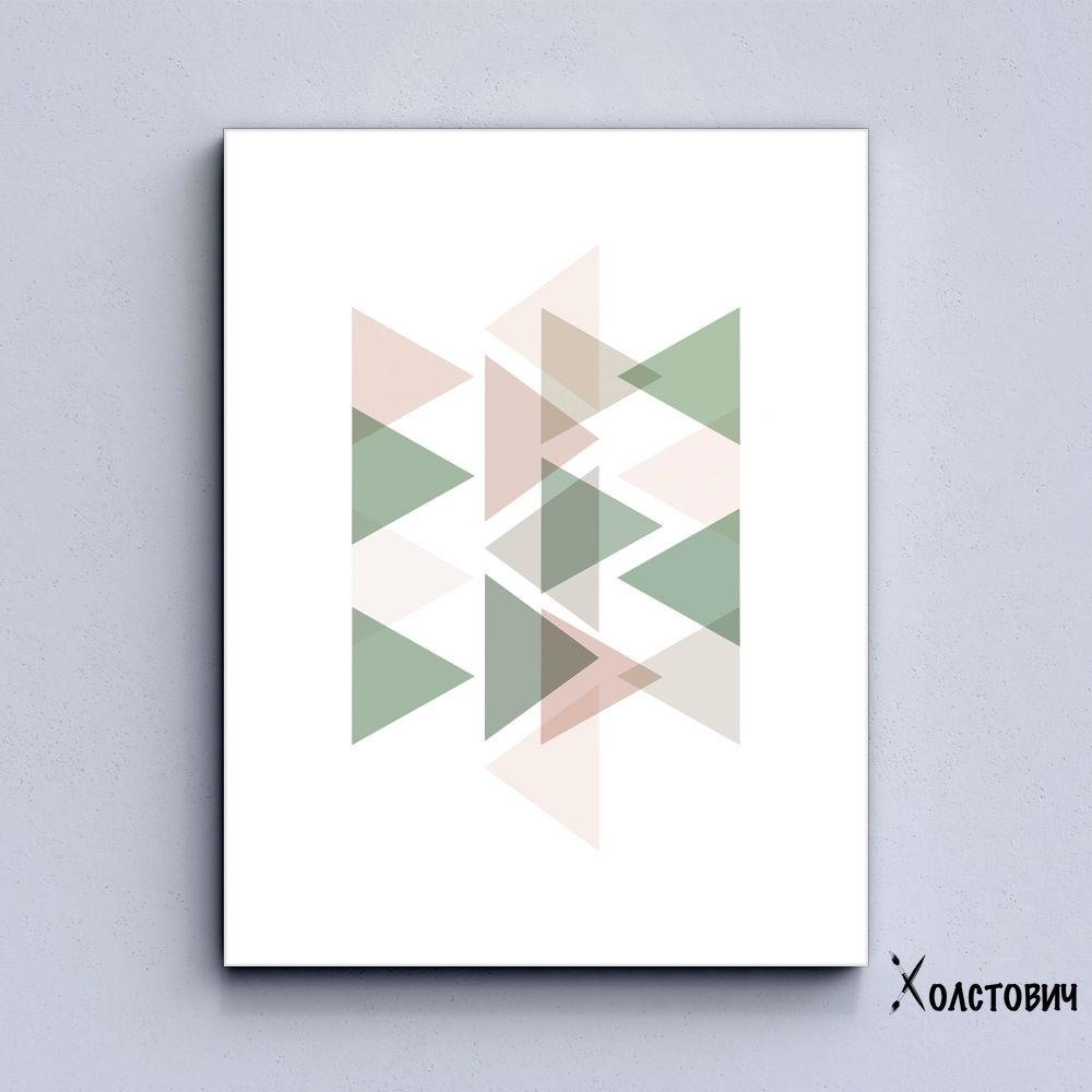 Картина Pastel triangles green