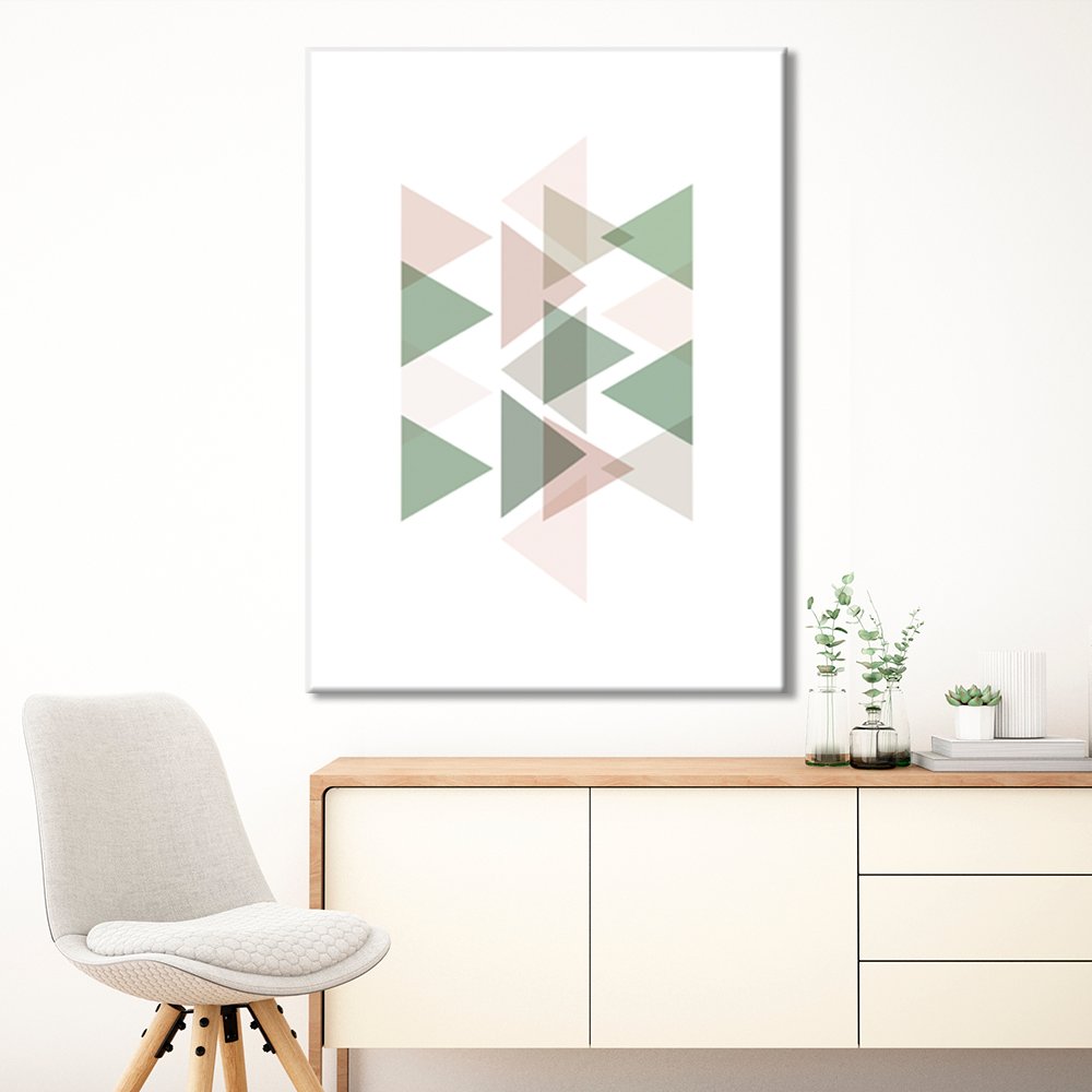 Картина Pastel triangles green