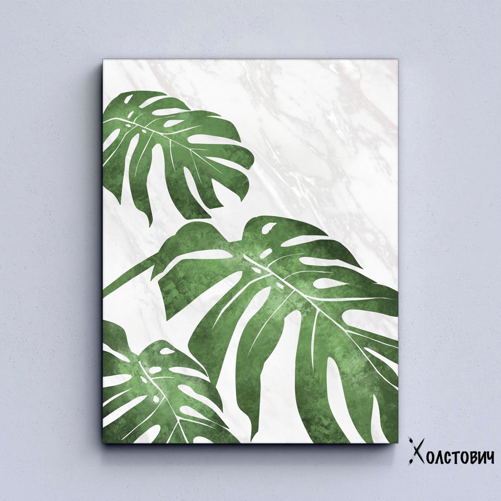 Модульна Картина Marble tropical leaf