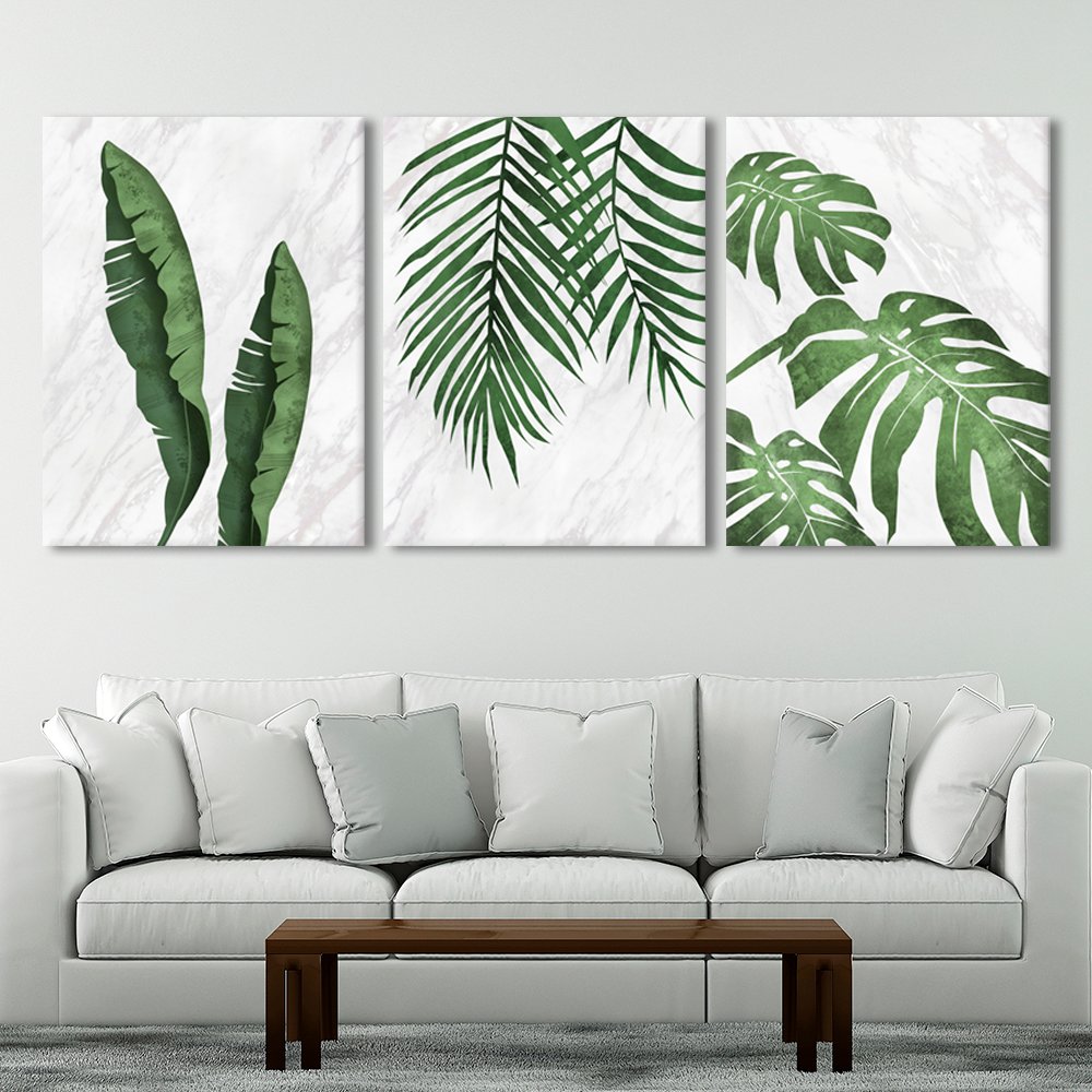 Модульная Картина Marble tropical leaf