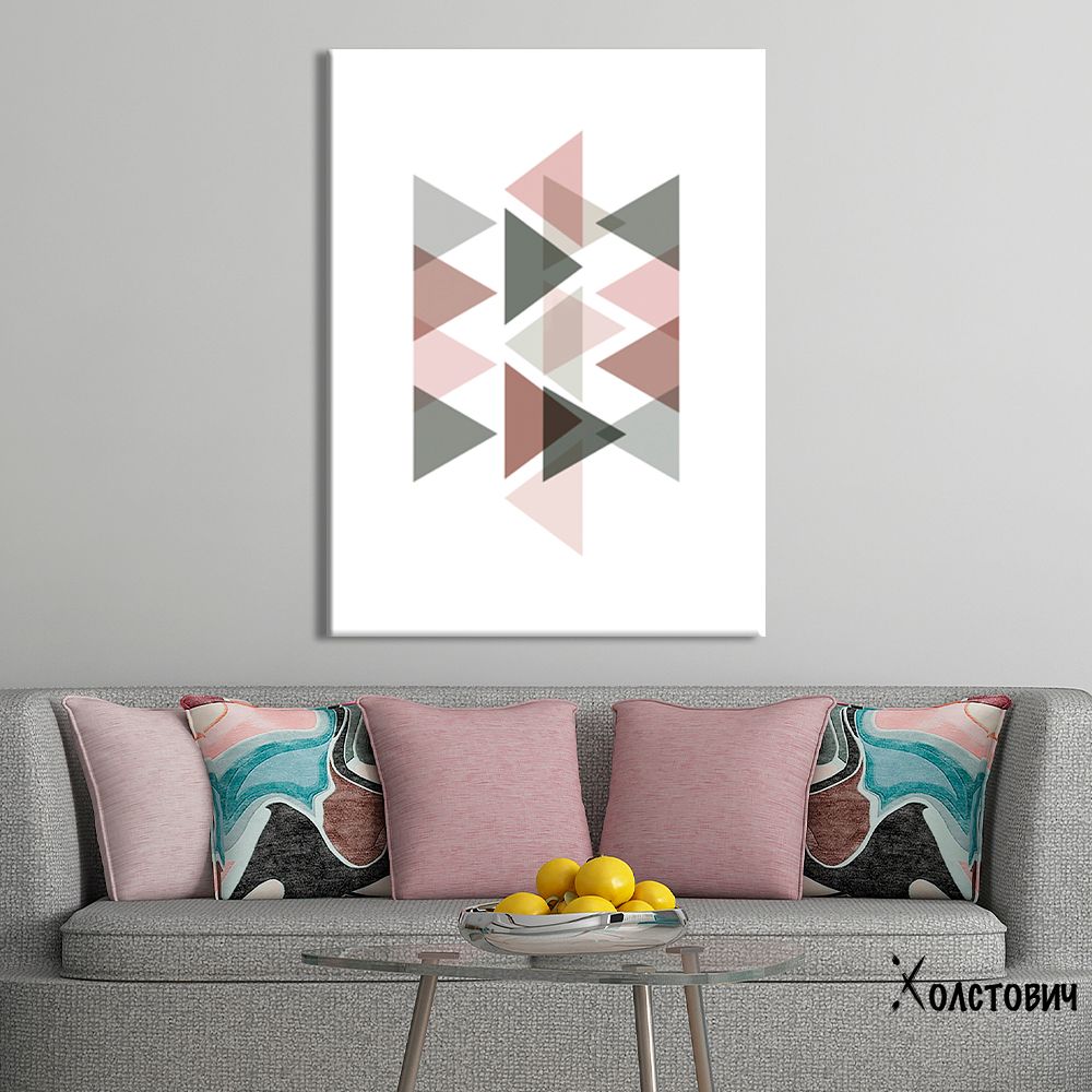 Картина Pastel triangles pink