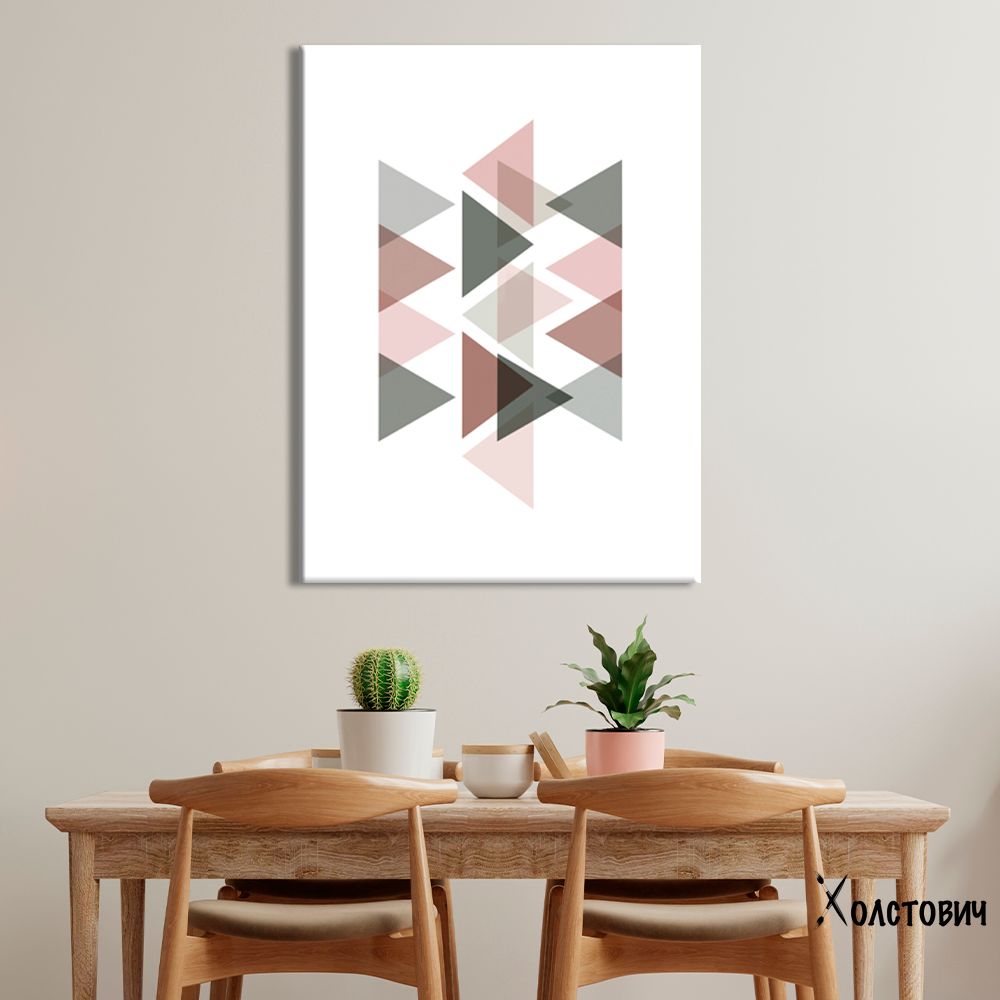 Картина Pastel triangles pink