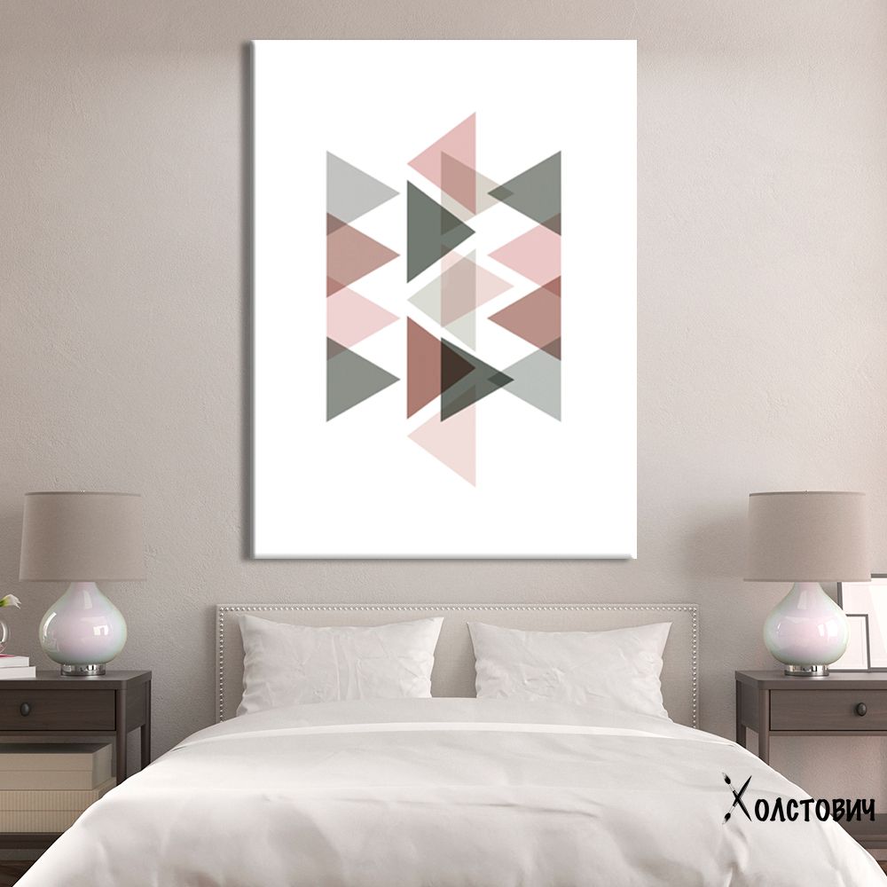 Картина Pastel triangles pink