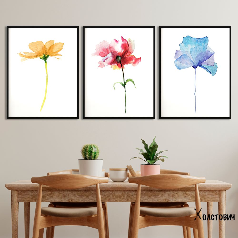 Модульна Картина Watercolor flowers