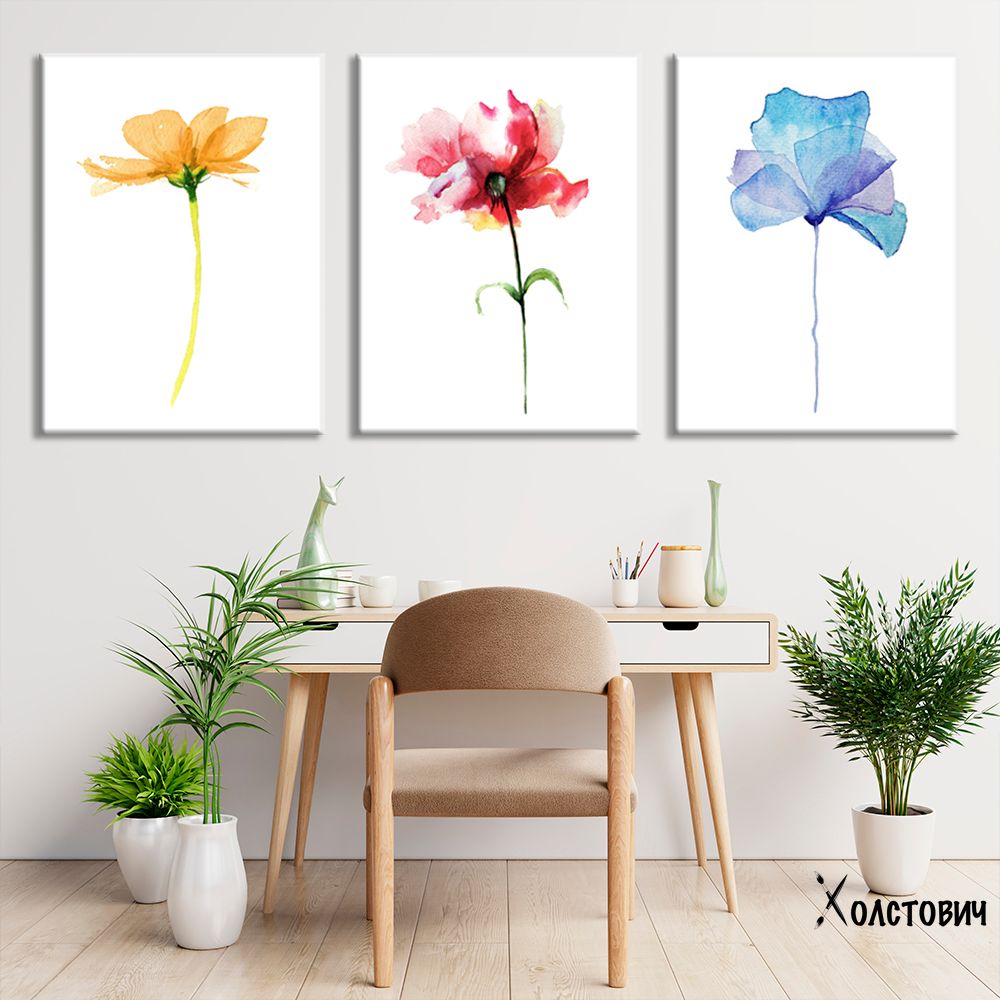 Модульна Картина Watercolor flowers